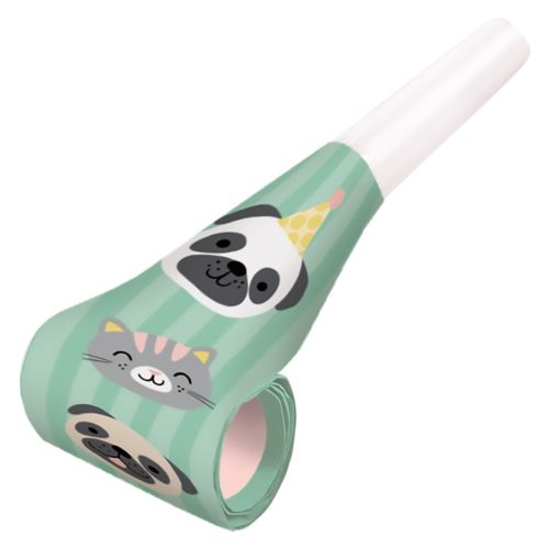Amscan corne de fête Hello Pets 30 cm papier vert 8 pièces