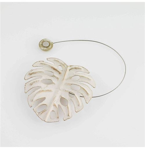 Embrasse de rideau aimantée Palmera - L 30 x l 10 x H 10 cm - Blanc et doré