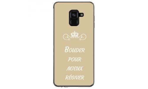 Coque souple pour Samsung Galaxy A8 2018 avec impression Motifs Bouder pour mieux Régner taupe