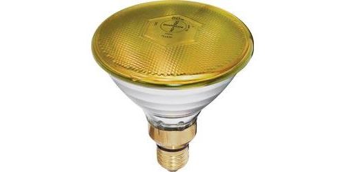 Ampoule halogène pour effet lumineux Par-38 FL gelb 230 V E27 80 W jaune à intensité variable