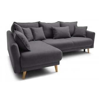 650 sur bobochic canape d angle convertible mia gris fonce angle gauche achat prix fnac