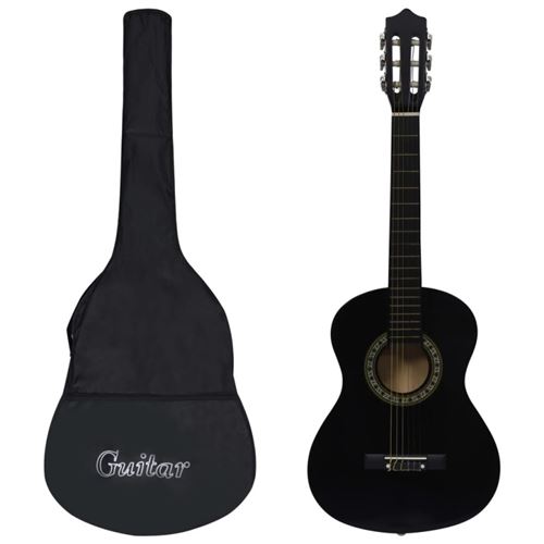 vidaXL Guitare classique avec sac de débutants et enfants Noir 1/2 34