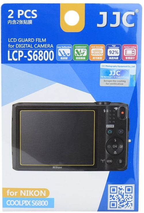 JJC LCP-S6800 Film de protection écran pour Nikon Coolpix S6800