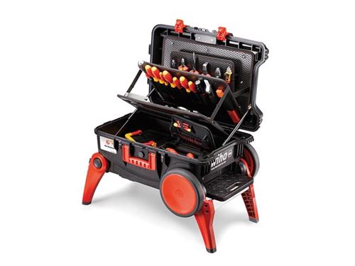 Wiha 44128 ElektrikerInnen, HandwerkerInnen, Profi, VDE Werkzeugkoffer bestückt 104teilig (L x B x