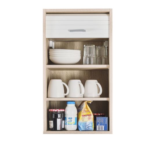 Meuble Cuisine Chêne Bicolore 40 cm H 72 cm - Coloris: Blanc