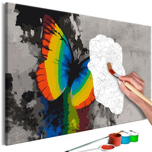 Tableau à peindre par soi-même - Colourful Butterfly - 60x40 Artgeist (11529)