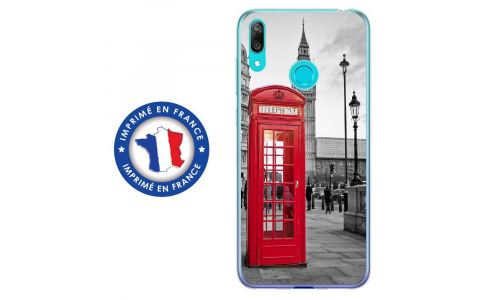 Coque souple pour Huawei Y7 (2019) avec impression Motifs cabine téléphonique UK rouge