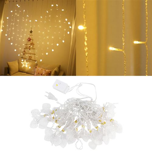 Guirlande lumineuse LED en forme de coeur lumière blanc chaude