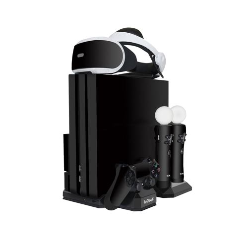 Mis à jour ieGeek Support de Charge PSVR, Socle PS4 Slim / PS4 Pro / PS4, [Tout en 1] PS4 Ventilateur / Vertical Stand Support pour PlayStation VR, Ch