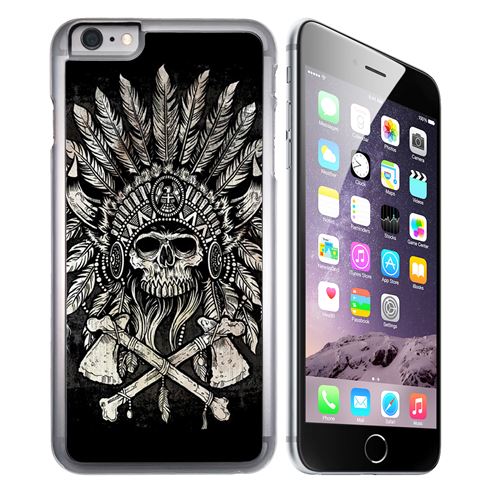 Coque pour iPhone 6 Plus et iPhone 6S Plus skull head plumes