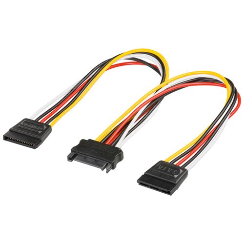 Doubleur d alimentation SATA vers 2 SATA et 1 Molex - 30 cm