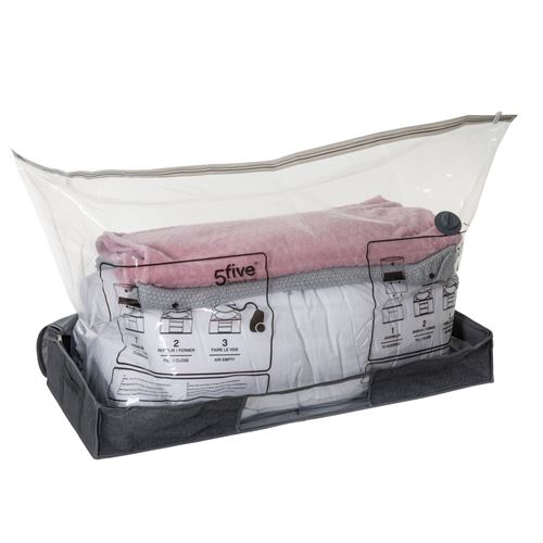 Housse de Rangement Sous Vide Basse Press 100cm Gris