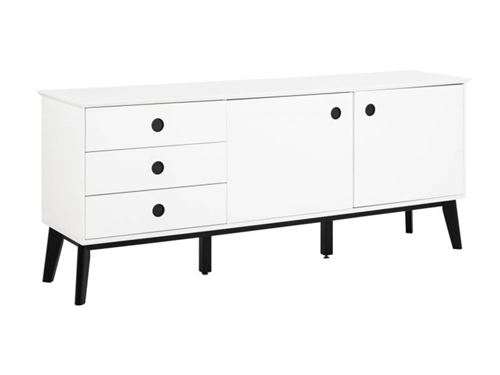 BOBOCHIC Buffet 180 cm AVORIAZ blanc et noir