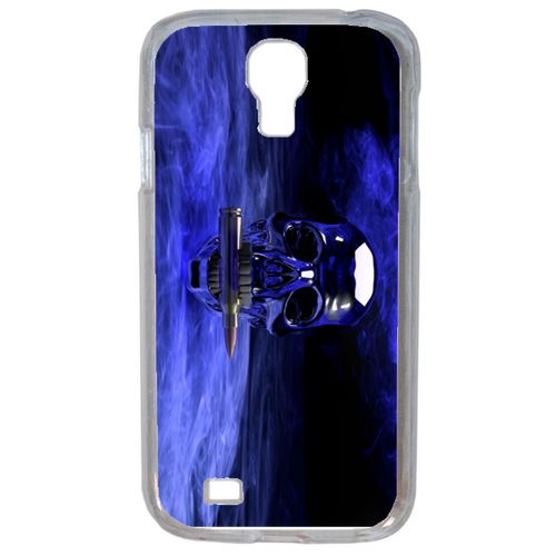 Coque Blue Skull Compatible Samsung Galaxy S4 Transparent