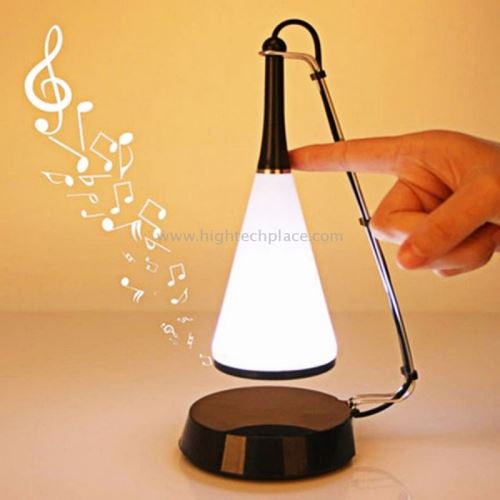 Eclairage LED Guirlande/Décoration LED SHS-1118 Lampe de bureau multifonction de bureau Chambre à coucher Capteur tactile Lampe de table à LED avec mini haut-parleur (Noir)