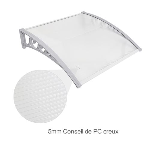 Auvent de Porte et Fenêtres Jeobest DIY 100x100 cm