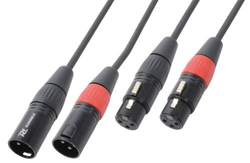 Pd Connex Câble Audio 2xxlr Male/2xxlr Femelle - 0,5m - Idéal Pour Relier Vos Enceintes De Sonorisation
