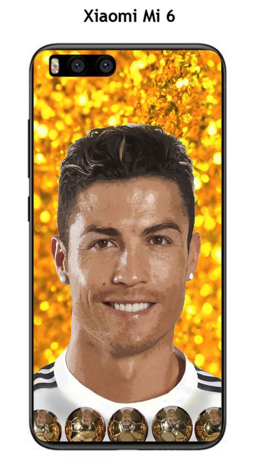 Coque TPU gel souple Xiaomi Mi 6 design Ronaldo fond orangé