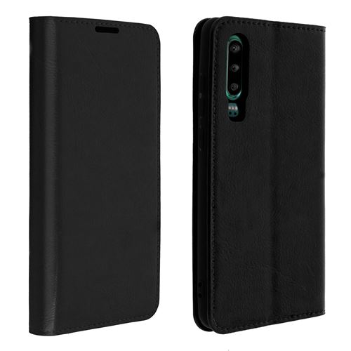 Étui Huawei P30 Housse Folio Cuir Support Vidéo noir