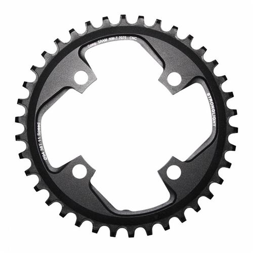 Plateau vtt 4bra mono 38dts d.94 noir alu 7075 stronglight x01 11v. - epaisseur 5mm