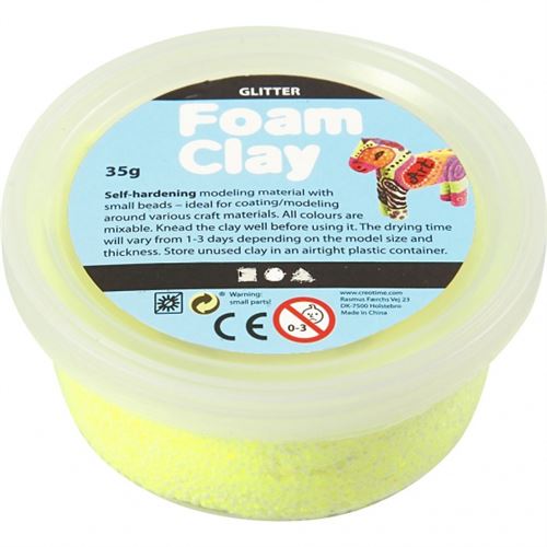 Foam Clay argile Glitter jaune 35 grammes (78864)