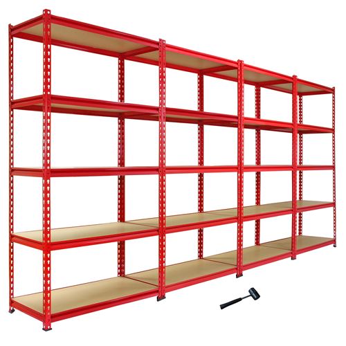 Monstershop 4 Rayonnages Z-Rax Rouges 90Cm X 183Cm X 45Cm - Image 4
