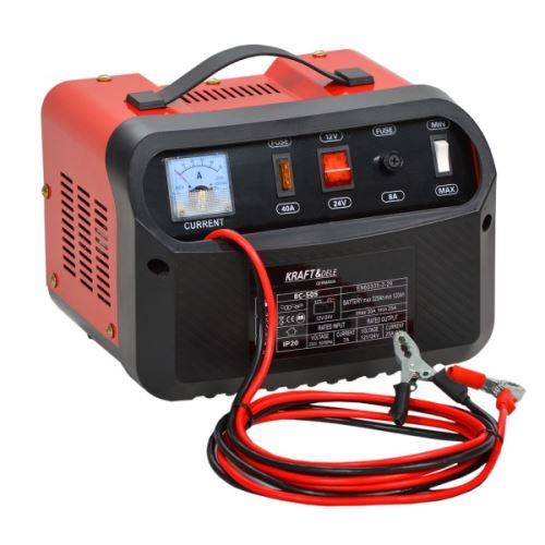 DCRAFT - Chargeur batterie voiture 12V/24V Ampérage charge 30A - Rouge/Noir
