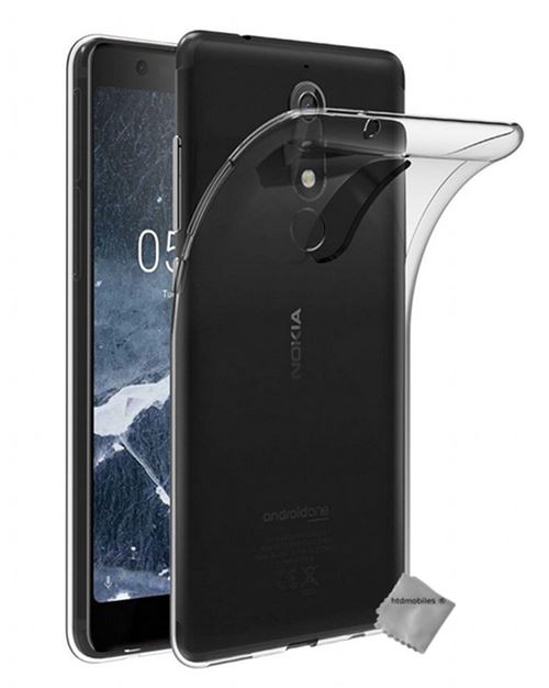 Housse etui coque silicone gel fine pour Nokia 5.1 (2018) avec film ecran TRANSPARENT TPU