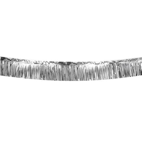 guirlande franges métallique argent