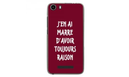 Coque souple pour Wiko Lenny 2 avec impression Motifs marre d'avoir raison bordeau
