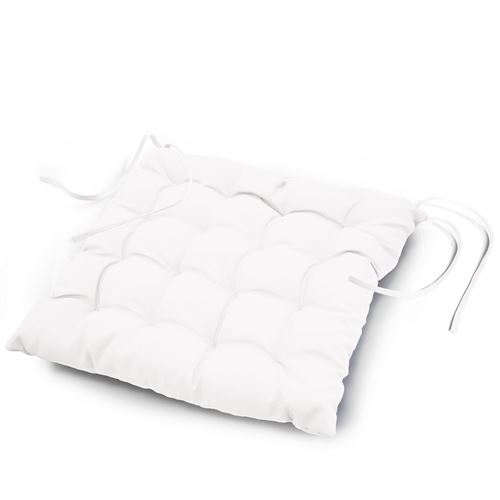 Assise matelassee 40 x 40 cm polyester uni essentiel Blanc