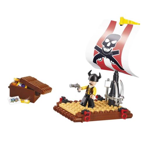 Jeu de construction brique emboitable compatible lego sluban pirate radeau de pirates m38 b0277 figure articulé