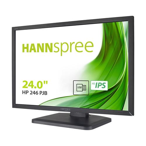 HANNS.G HP246PJB - HP Series - LED-monitor - 24" - 1920 x 1200 @ 60 Hz - 250 cd/m² - 1000:1 - 8 ms - DVI-D, VGA, DisplayPort - luidsprekers
