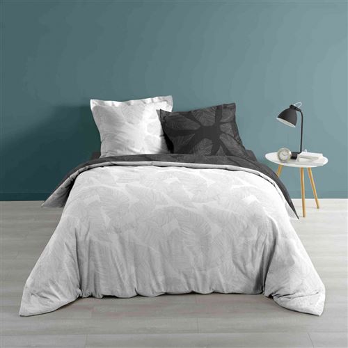 Parure de lit Veggy anthracite 240x220 cm