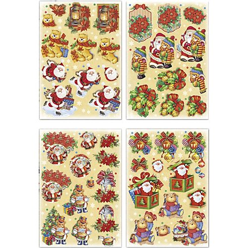Creotime Feuilles 3D Père Noël 21x30 cm 4 pièces