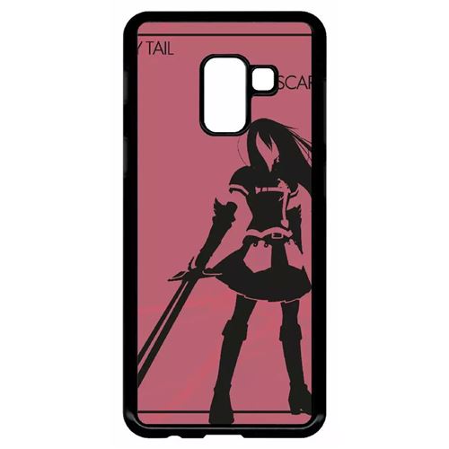 Coque My-Kase pour Galaxy A8 (2018) - fairy tail erza scarlett - Plastique Noir