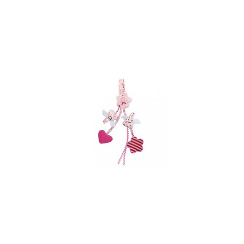 Hochet berceau porte tetine fleurs roses