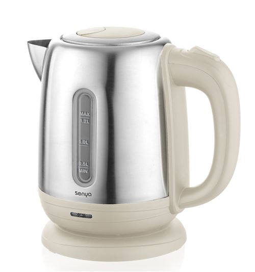Senya bouilloire électrique Inox Little Tea, bouilloire sans fil, capacité 1.2L, 1500W, SYBF-K025C (Crème)