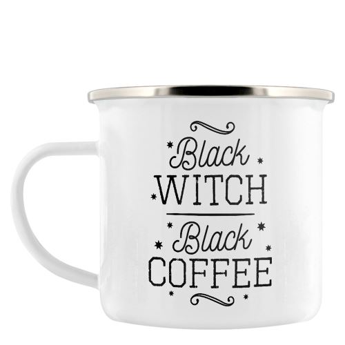 Tasse d'émail Black Witch blanc