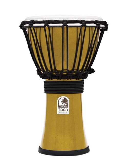 Toca TFCDJ-7MY Freestyle Colorsound djembé métallique jaune 7 pouces