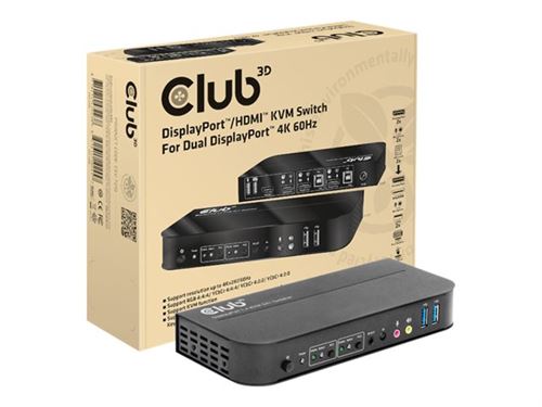 Club 3D CSV-7210 - KVM / audioschakelaar - 2 x KVM / audio - 1 lokale gebruiker - desktop