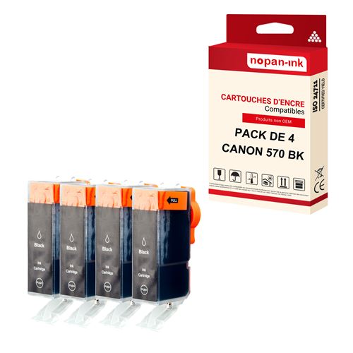 NOPAN-INK - x4 Cartouche compatible pour CANON 570 XL 570XL Noir ()