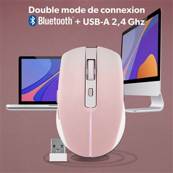 Souris sans fil T'nB Dual Connect Rose