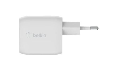 Double chargeur secteur USB-C Belkin BoostCharge Pro GaN 45W Blanc