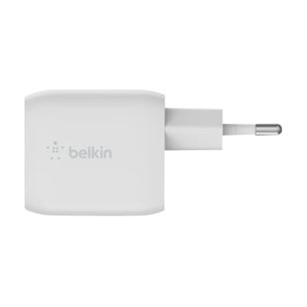 Belkin BoostCharge Pro GaN - Adaptateur secteur - Technologie PPS et GaN - 45 Watt - Fast Charge, PD 3.0 - 2 connecteurs de sortie (2 x USB-C) - blanc