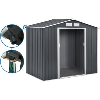 Abri de jardin en métal - "Vegas" - 4.07 m² avec gouttière - 1
