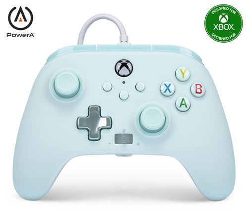 Manette filaire PowerA pour Xbox Series X|S Barbe à papa bleue