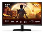 AOC Gaming C27G42E - Écran LED - jeux - incurvé - 27" - 1920 x 1080 Full HD (1080p) @ 180 Hz - Fast VA - 300 cd/m² - 3000:1 - HDR10 - 0.5 ms - 2xHDMI, DisplayPort - haut-parleurs - noir, rouge