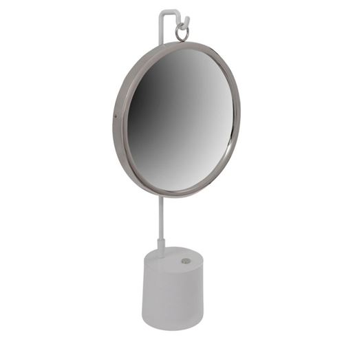 Non Communiqué Blanc/Argent Miroir À Poser Rond "Eleganca" 65Cm &