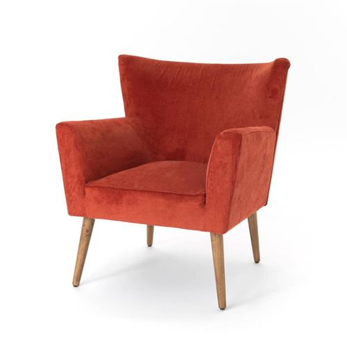 Non Communiqué Rouge Fauteuil Léon Terracotta - Amadeus - Velours
